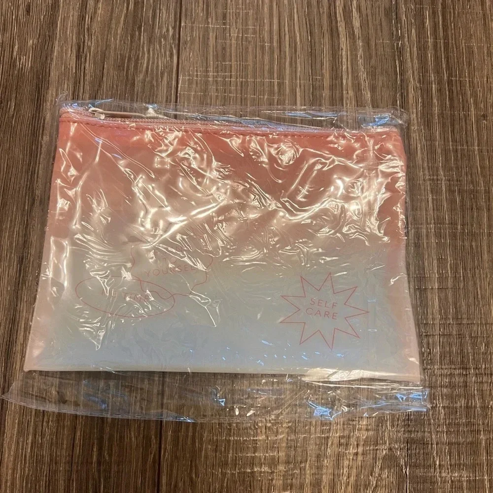 Macy's Makeup Bag ~ Be Kind To Yourself Pink Ombré Zip NWT